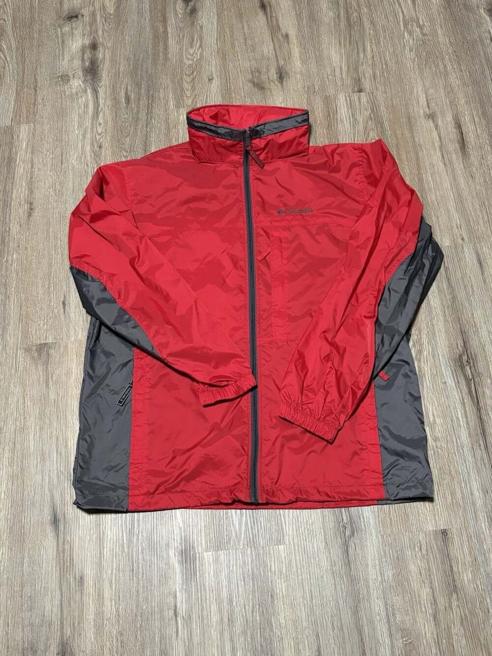 Columbia Titanium Men's Packable Jacket Red Black Full Zip Tech Pockets L